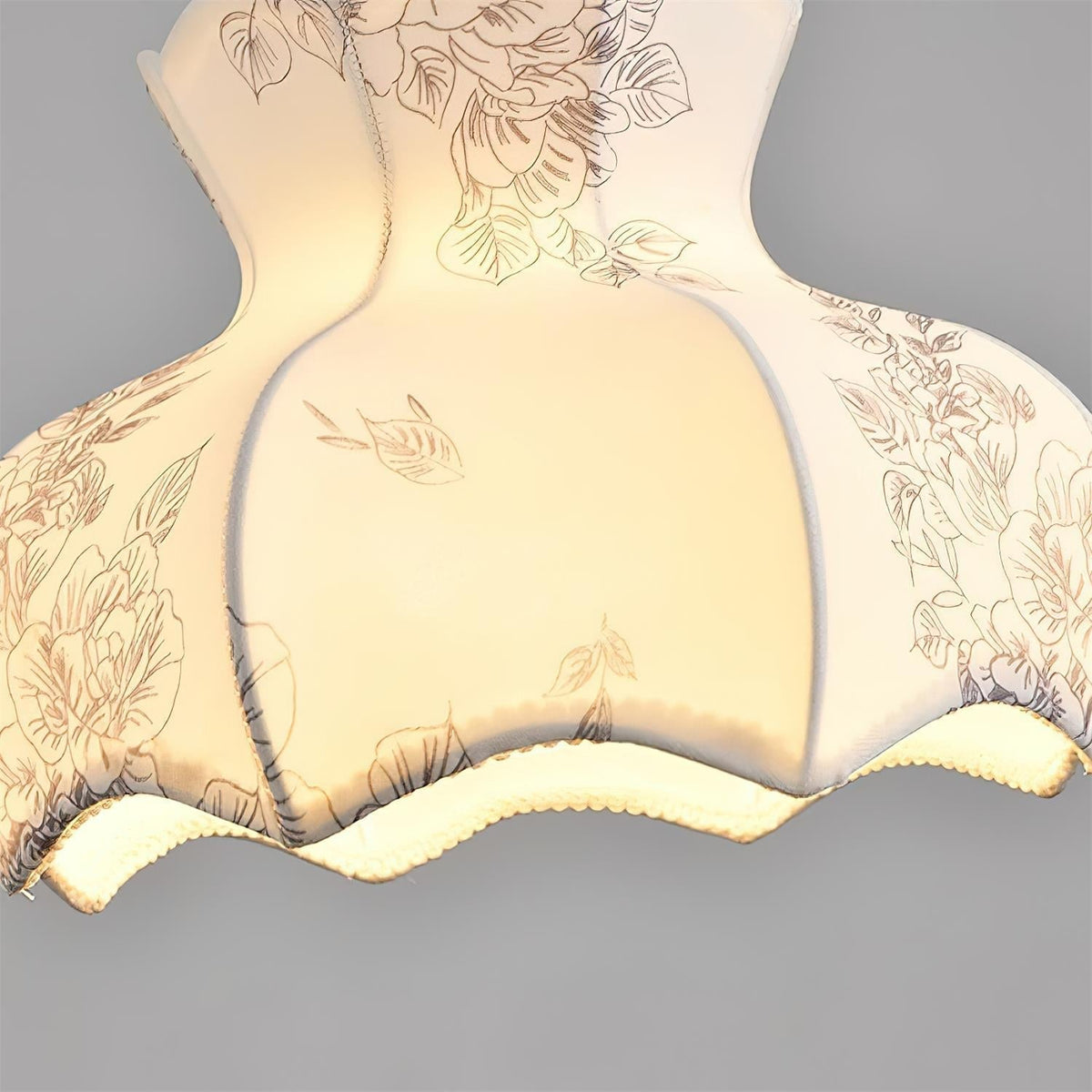 Lampă suspendată metal și lemn Țesătură Vintage Floral Elegant