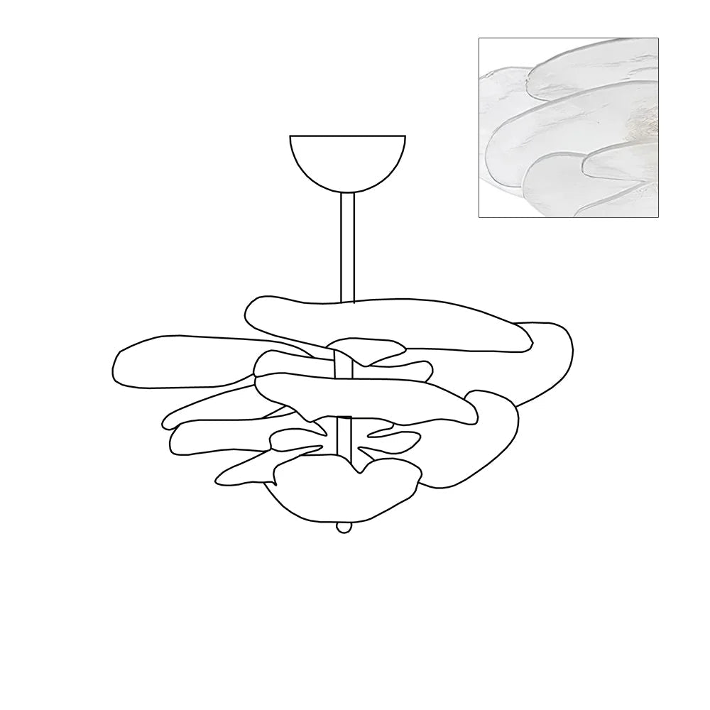 Candelabru Lotus cu straturi de frunze din sticlă contemporan