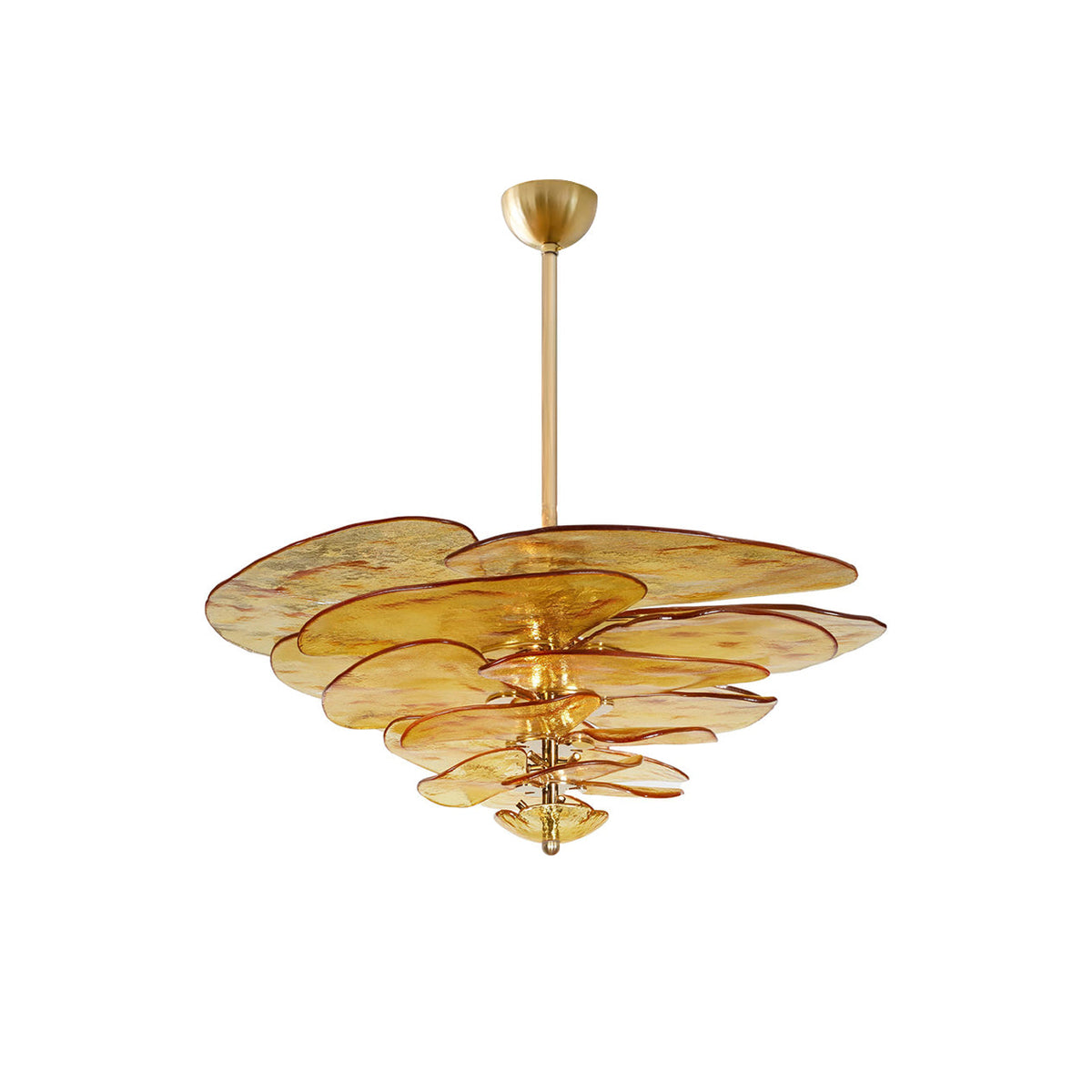 Candelabru Lotus cu straturi de frunze din sticlă contemporan