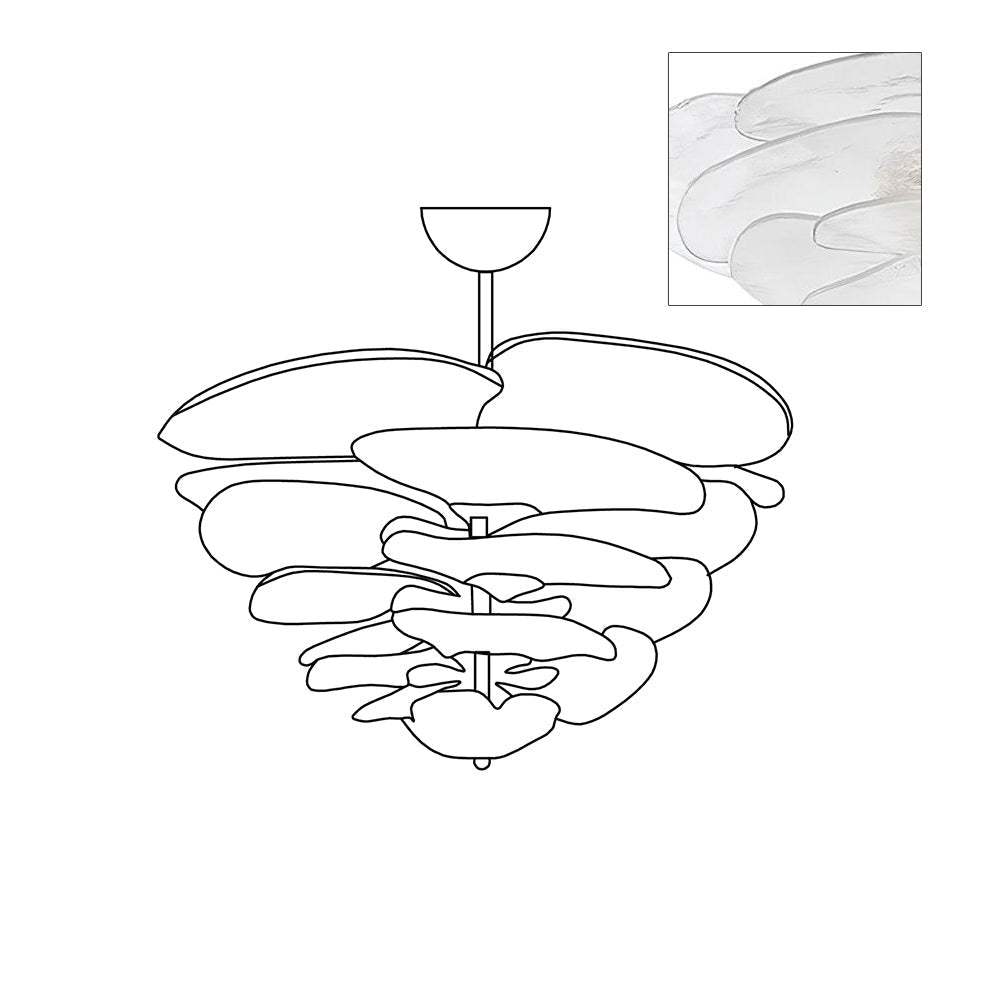 Candelabru Lotus cu straturi de frunze din sticlă contemporan