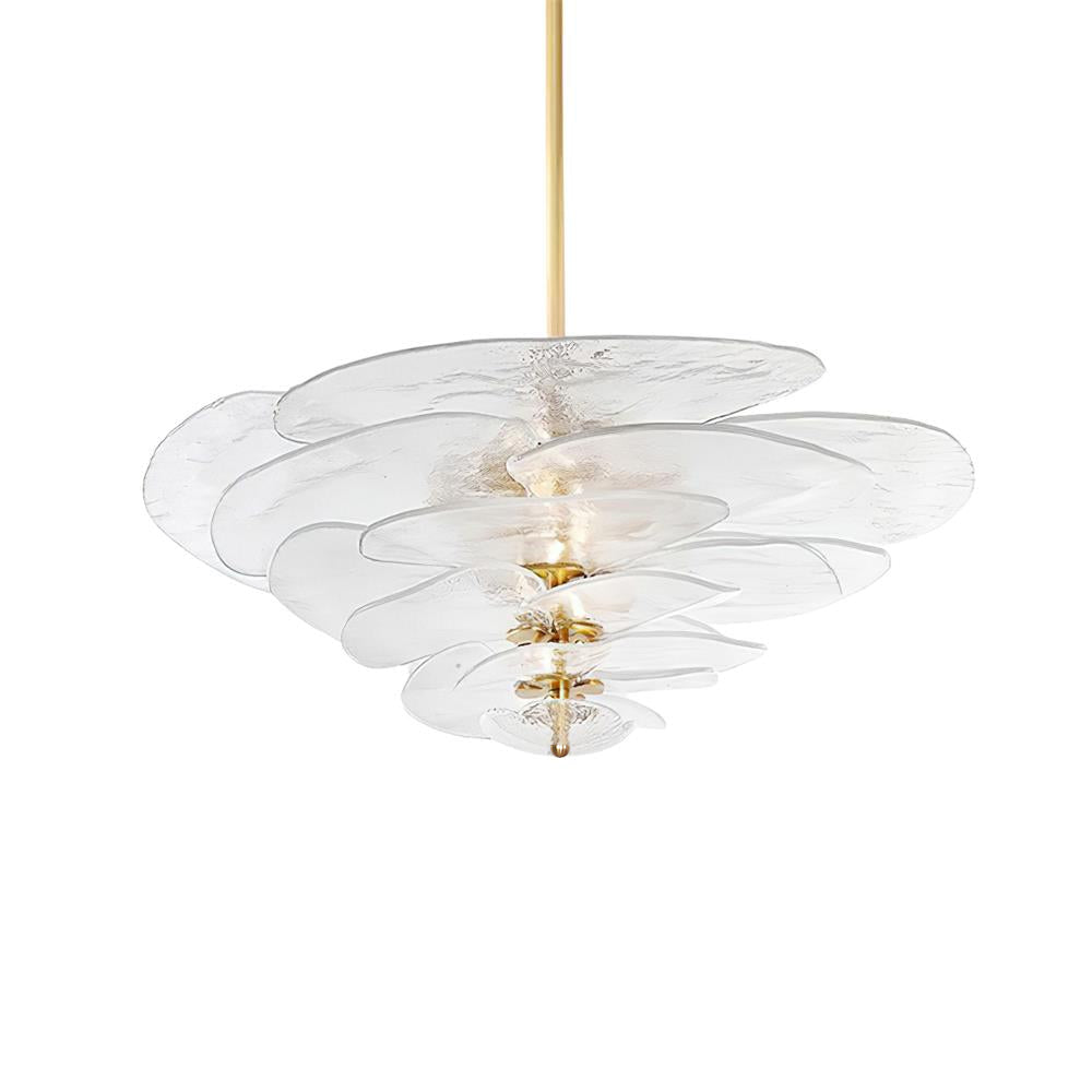 Candelabru Lotus cu straturi de frunze din sticlă contemporan