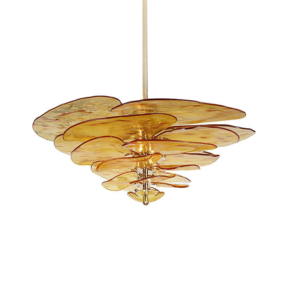Candelabru Lotus cu straturi de frunze din sticlă contemporan