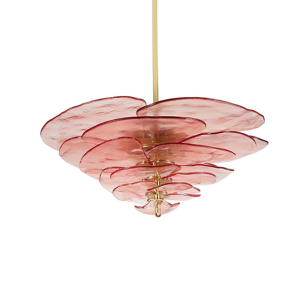 Candelabru Lotus cu straturi de frunze din sticlă contemporan