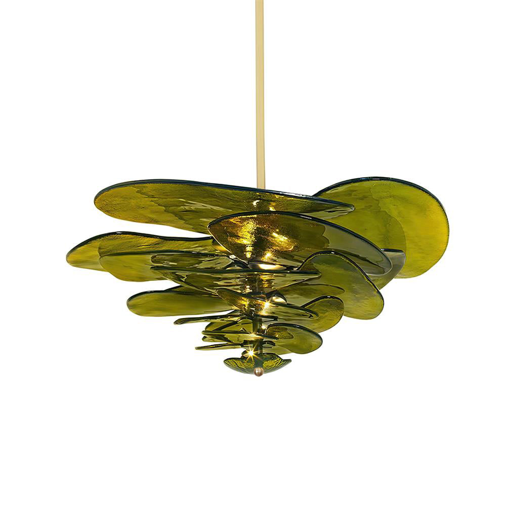 Candelabru Lotus cu straturi de frunze din sticlă contemporan