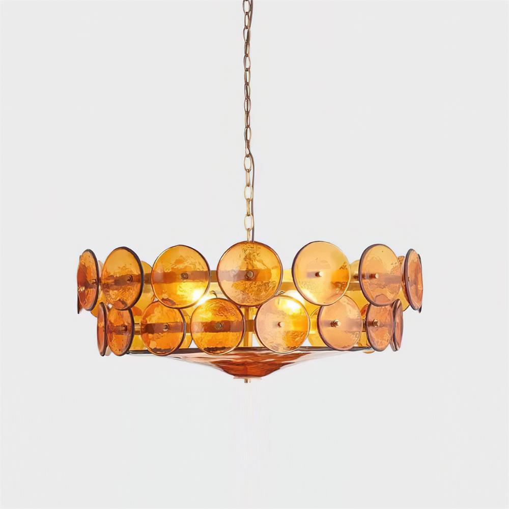 Selvora candelabru ambră din sticlă, elegant, cu disc