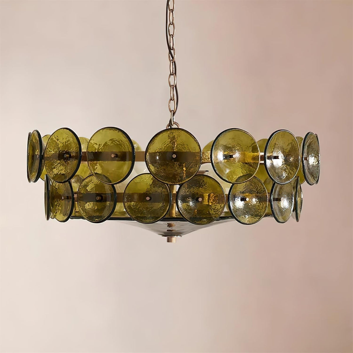 Selvora candelabru ambră din sticlă, elegant, cu disc