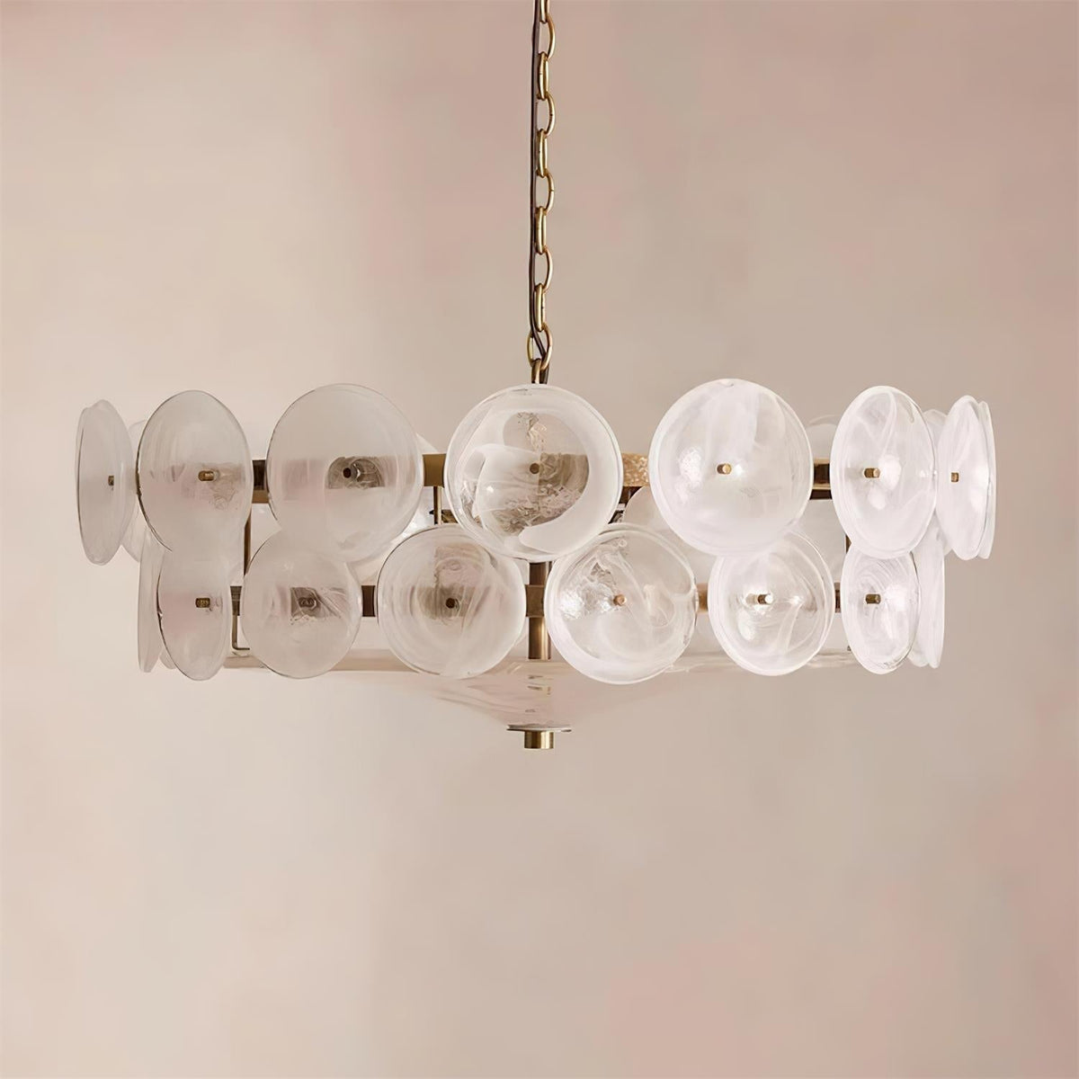 Selvora candelabru ambră din sticlă, elegant, cu disc