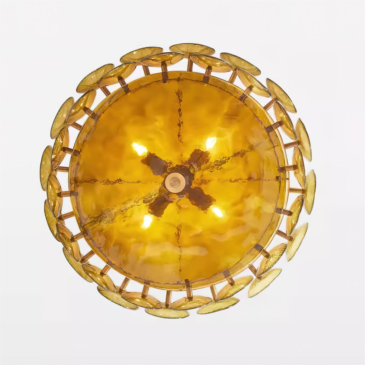 Selvora candelabru ambră din sticlă, elegant, cu disc
