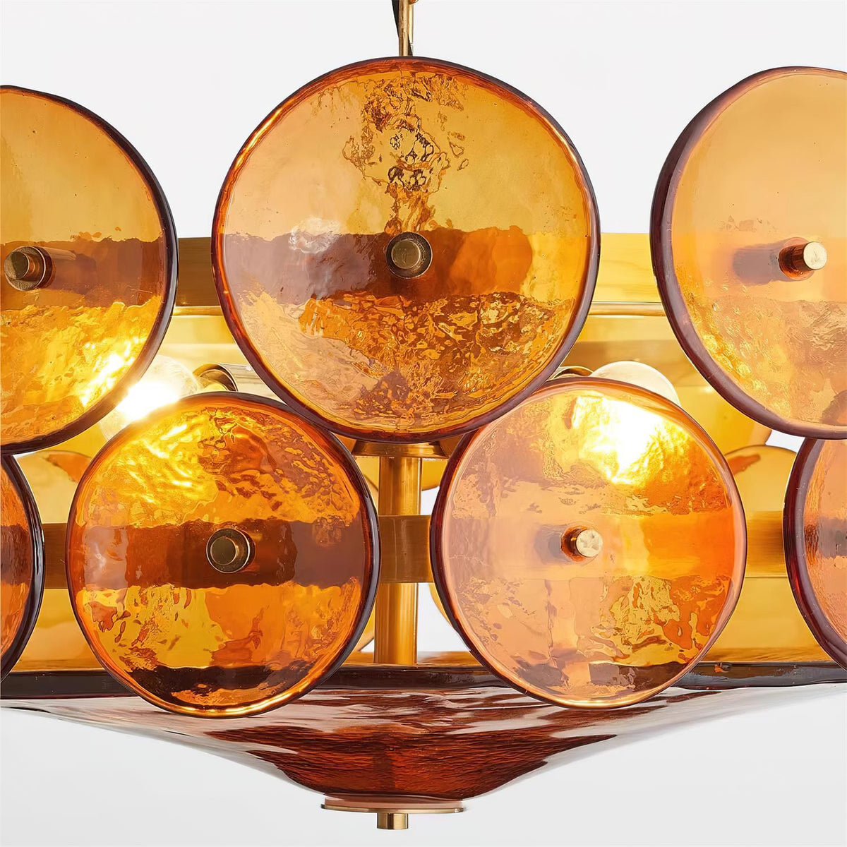 Selvora candelabru ambră din sticlă, elegant, cu disc
