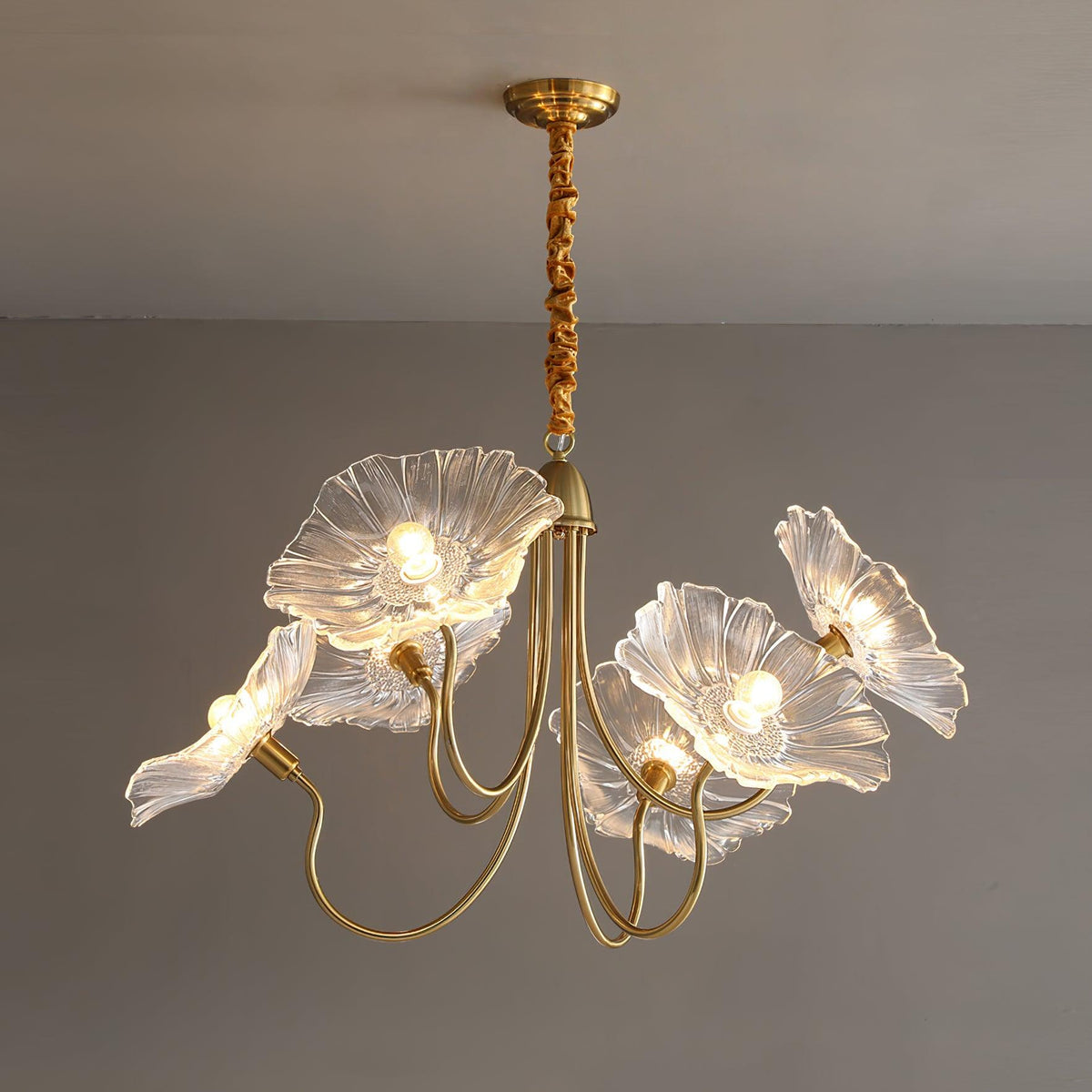 Calia candelabru din sticlă