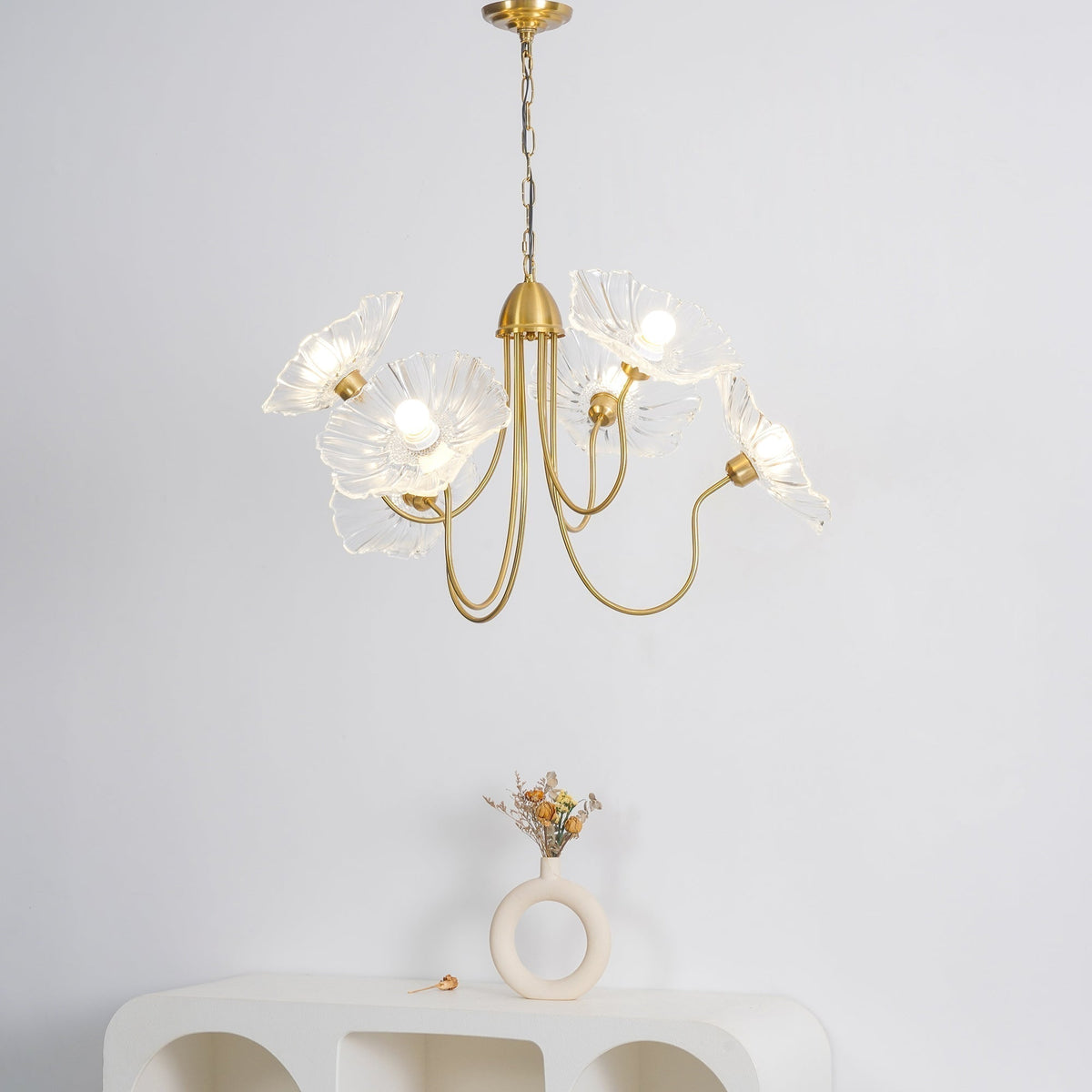 Calia candelabru din sticlă