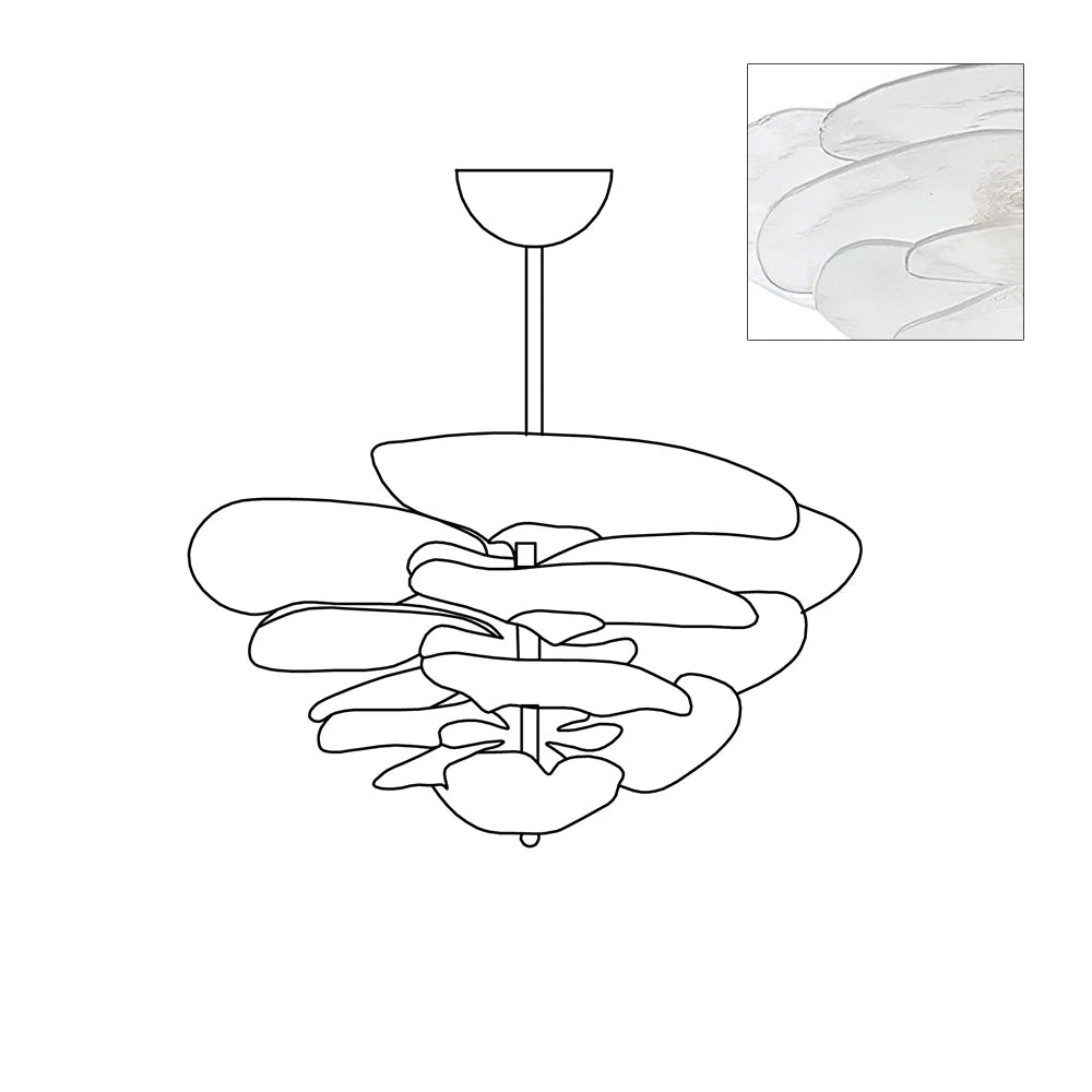 Candelabru Lotus cu straturi de frunze din sticlă contemporan