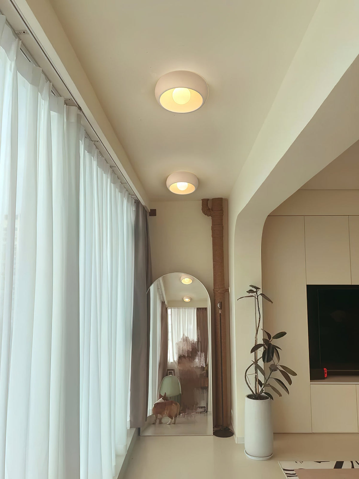 Talemu plafonieră din sticlă, modernă, minimalistă, rotundă