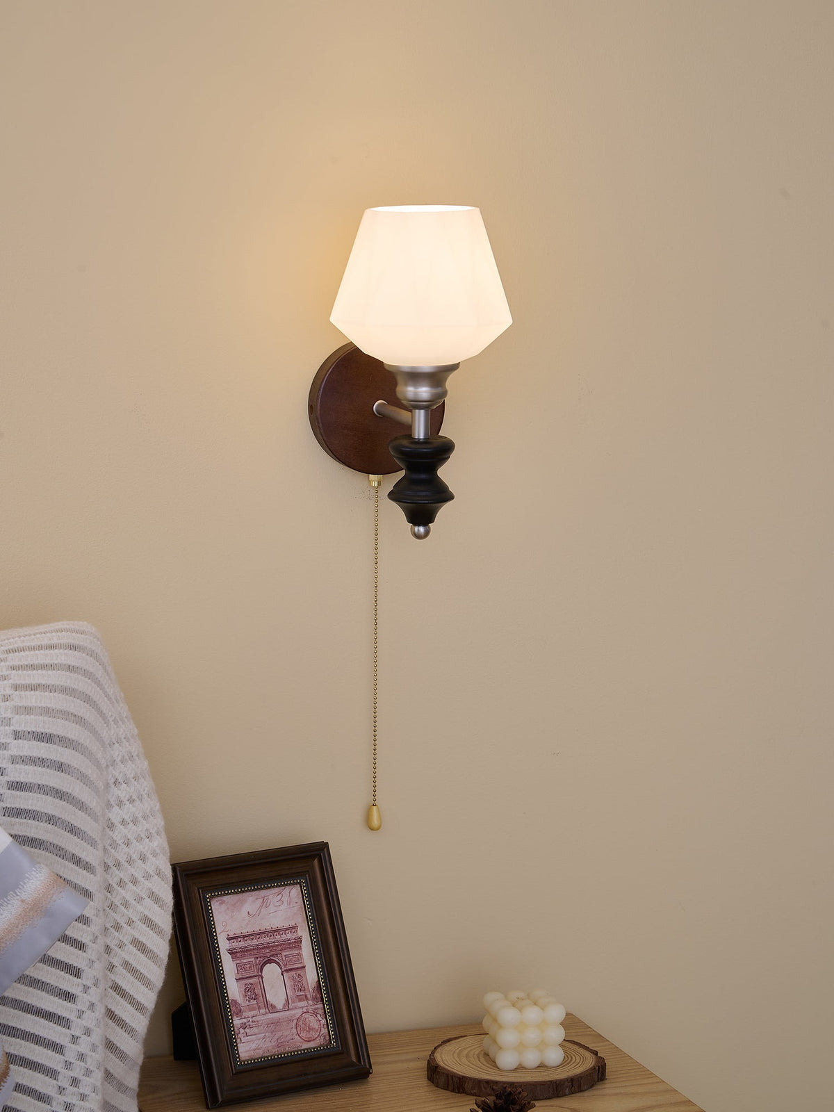 Lucille Elegance clasic Art sticlă lemn aplică de Perete
