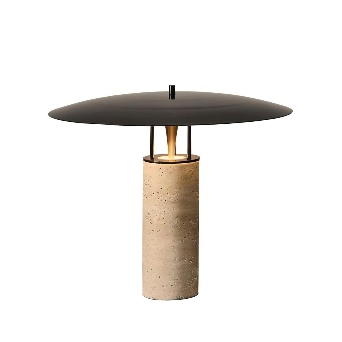 Eara Disc-Pillar lampă de masă din travertin