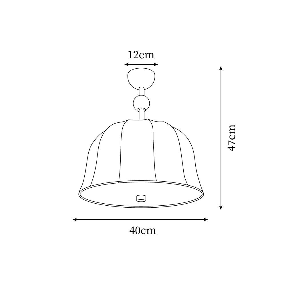 Plafonieră din țesătură, metal și lemn pentru interioare elegante calde