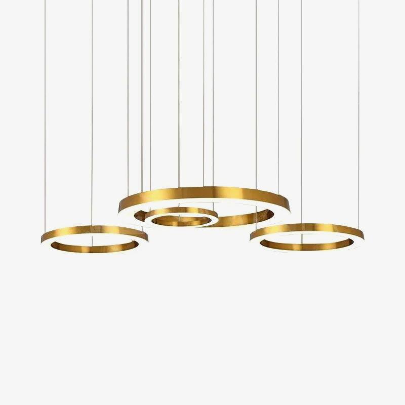 Arisha lampă suspendată LED metal modern Mare cu Inele Multi Reglabilă pentru living/Sufragerie, auriu