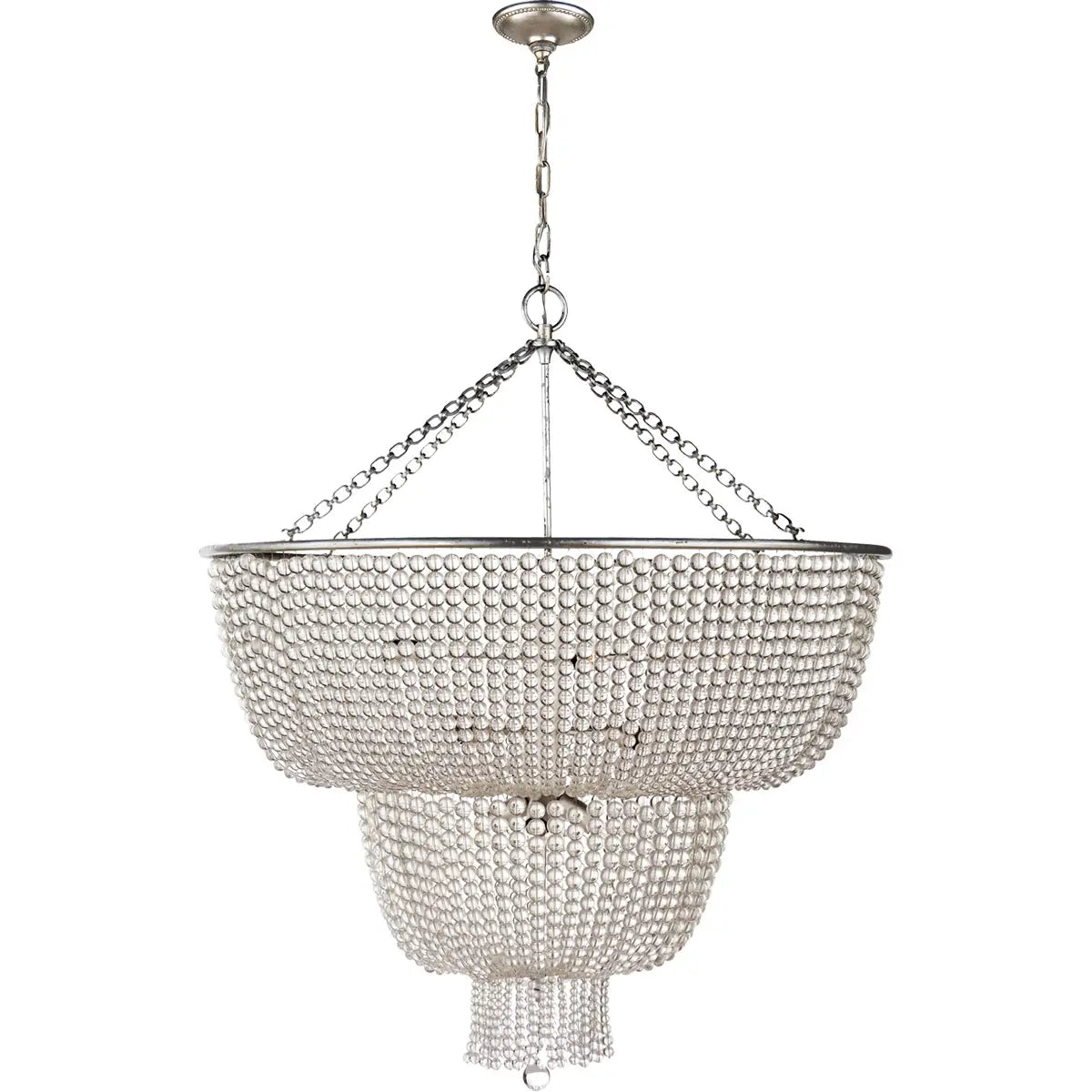 Silva lampă suspendată vintage LED alb/ transparentă pentru sufragerie/cameră de zi din metal și cristal