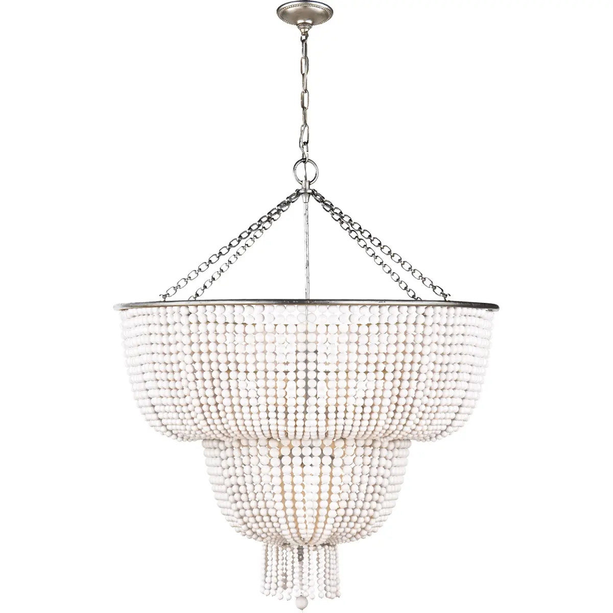 Silva lampă suspendată vintage LED alb/ transparentă pentru sufragerie/cameră de zi din metal și cristal
