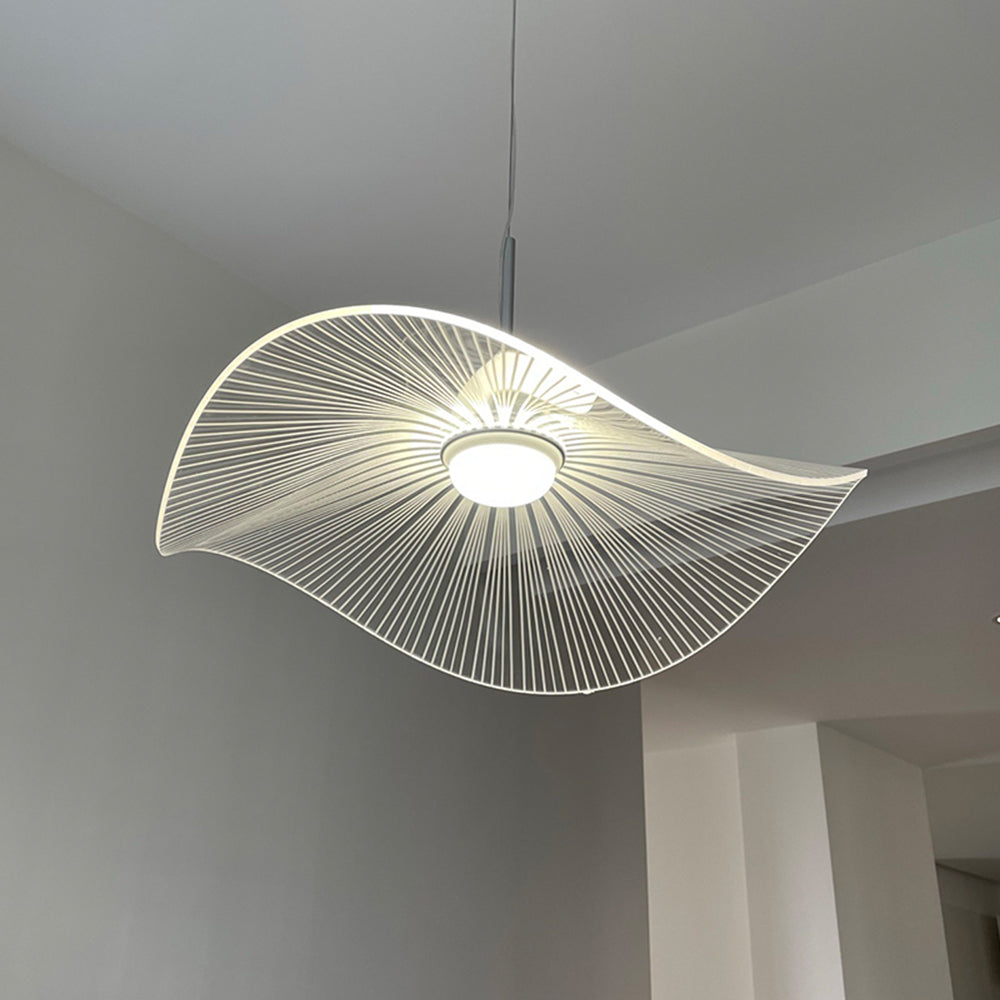 Arisha lampă suspendată designer în formă de frunză de lotus din metal, alb