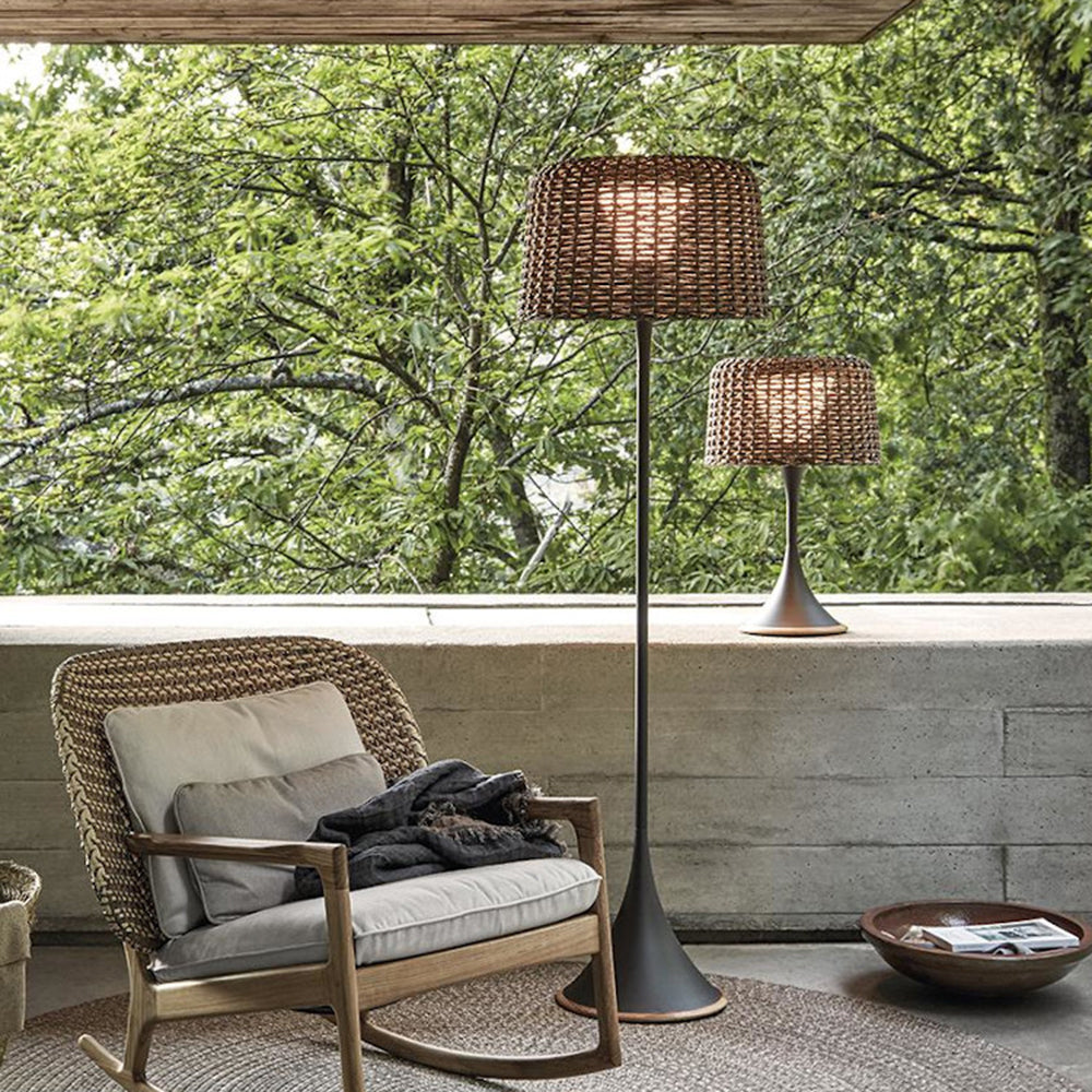 Ritta lampadar exterior Impermeabil din ratan, Balcon/Terasă