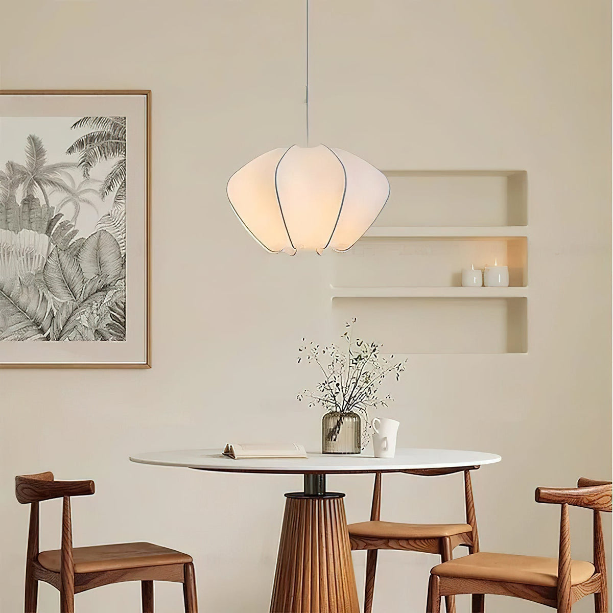 Pithos lampă suspendată din mătase, elegantă