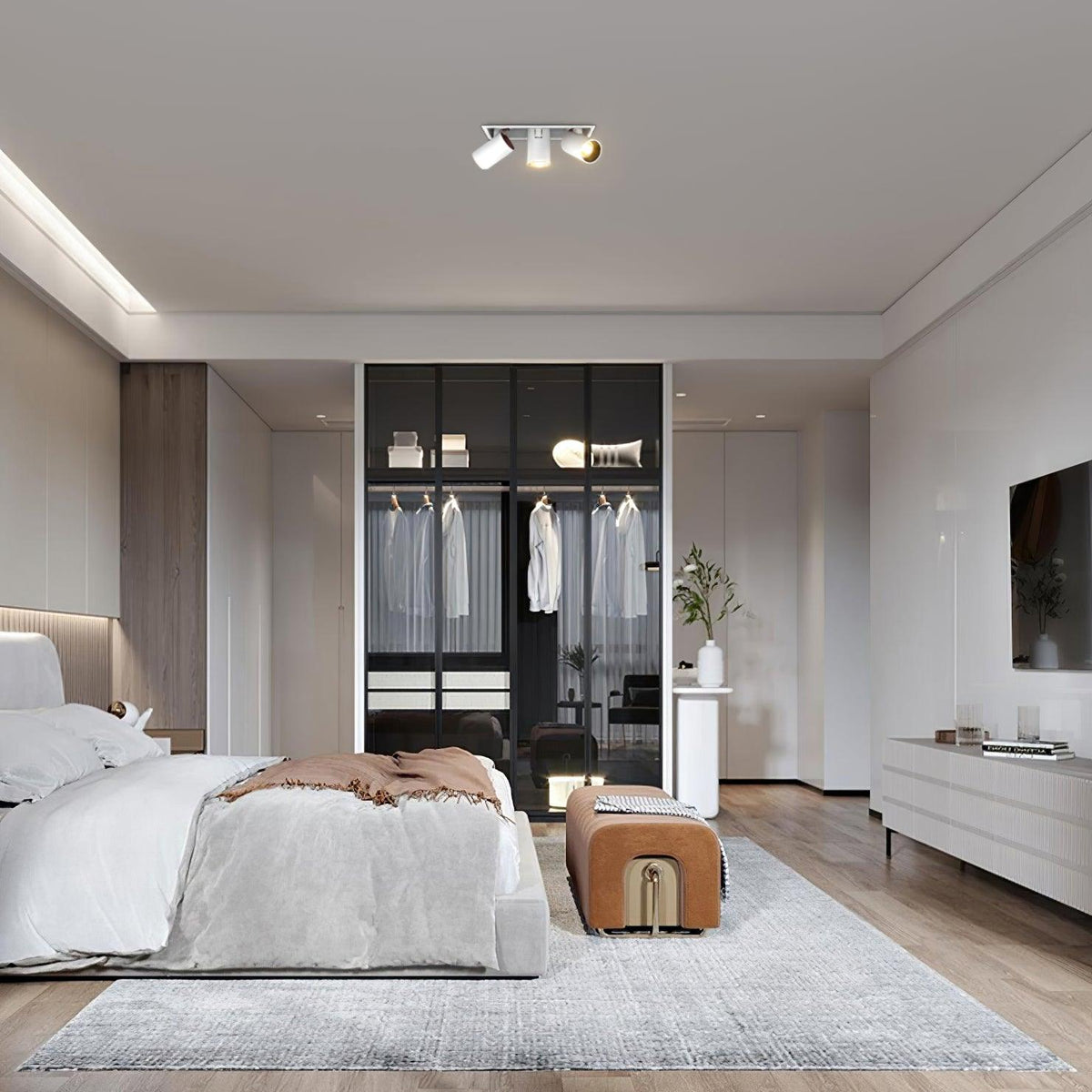 Dia lampă de tavan Spotlight negru pentru living