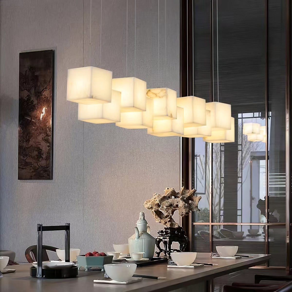 Candelabru din alabastru Box Cubic Elegance