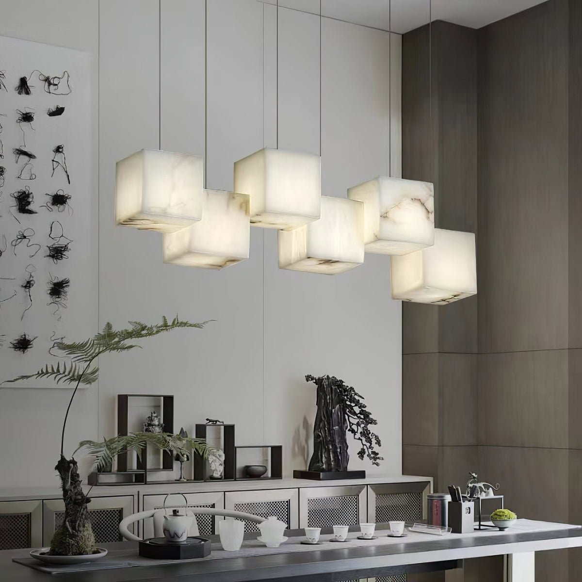Candelabru din alabastru Box Cubic Elegance