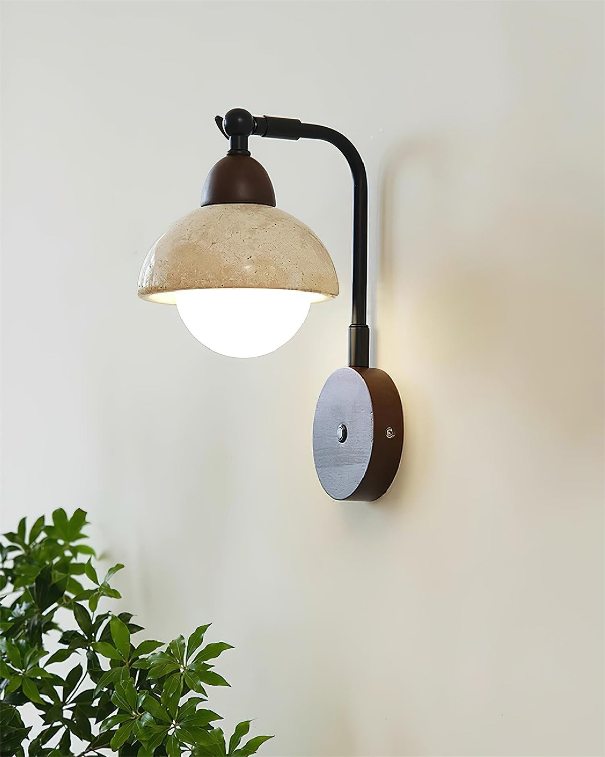 Tavalielle aplică de perete din travertin alb opalescent glob