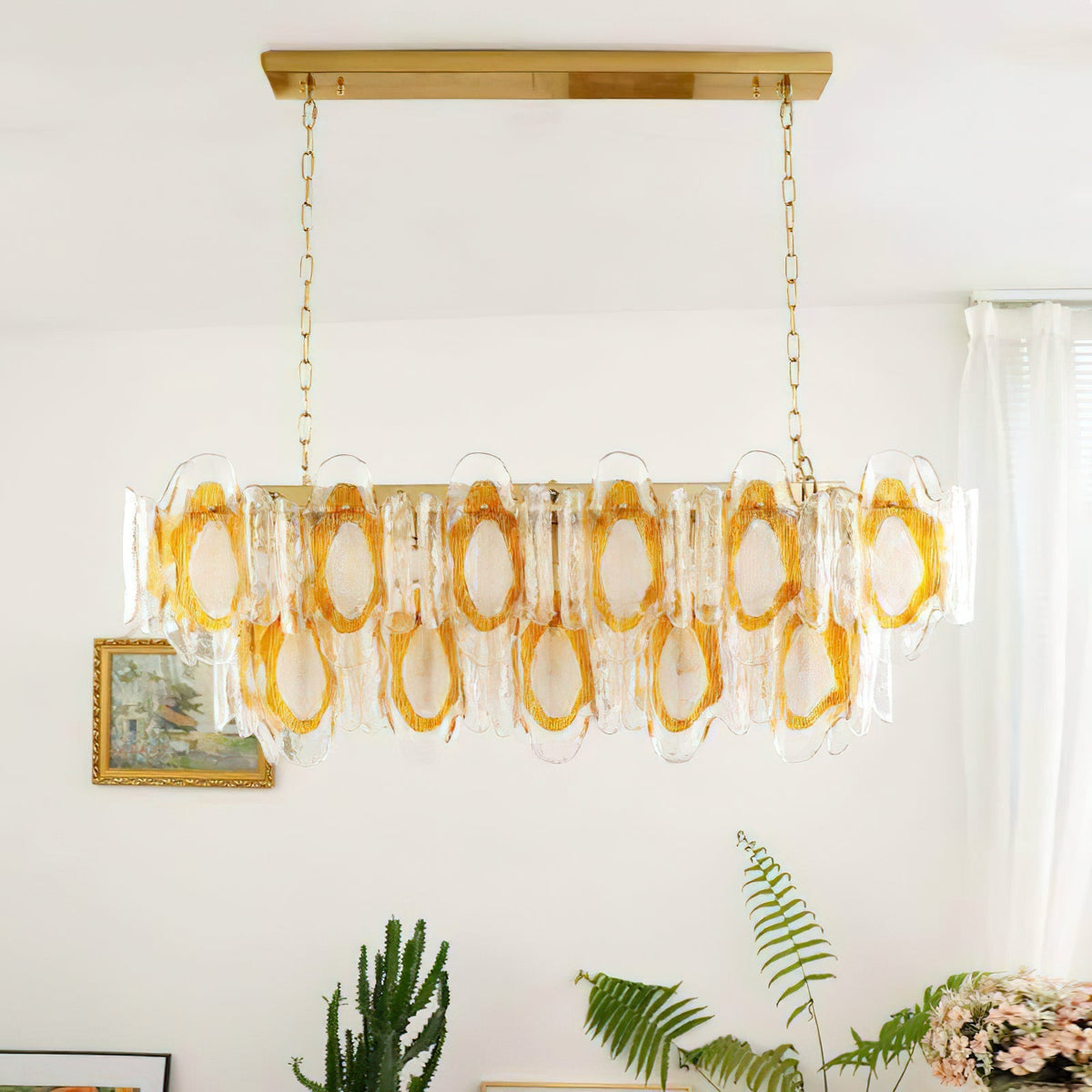 Liorueon Long candelabru din sticlă