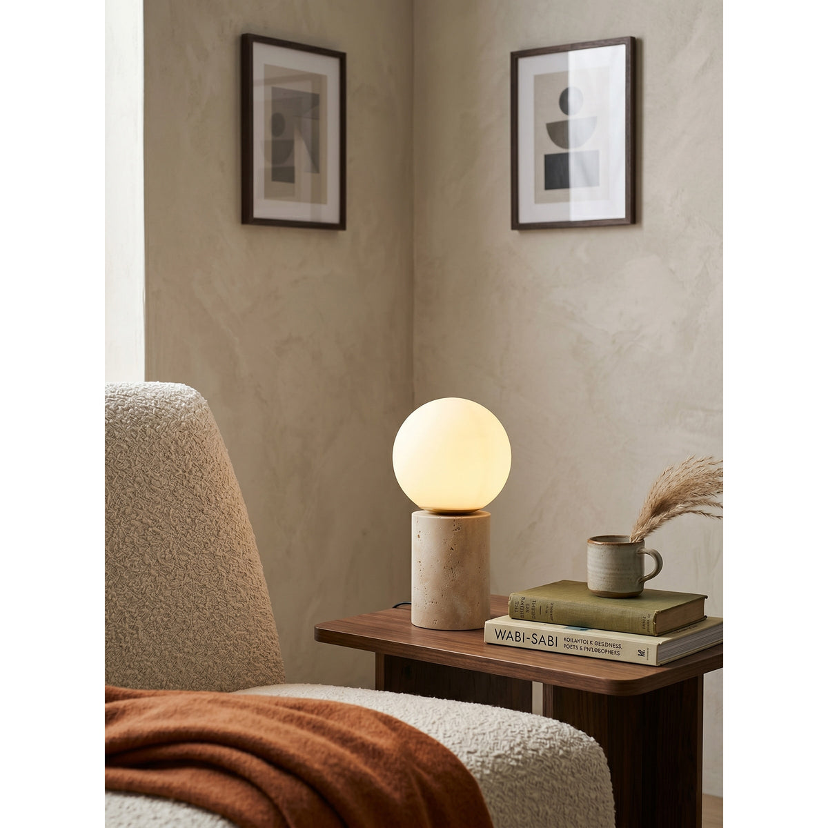 Norinise Stone lampă de masă din travertin