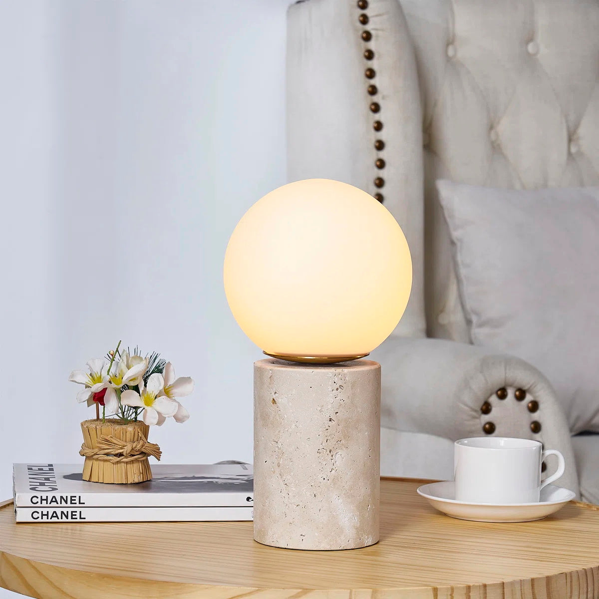 Norinise Stone lampă de masă din travertin
