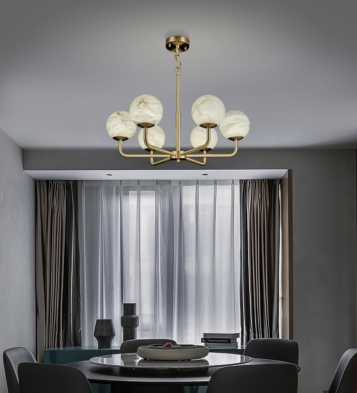 Erich candelabru din alabastru, elegant, cu glob