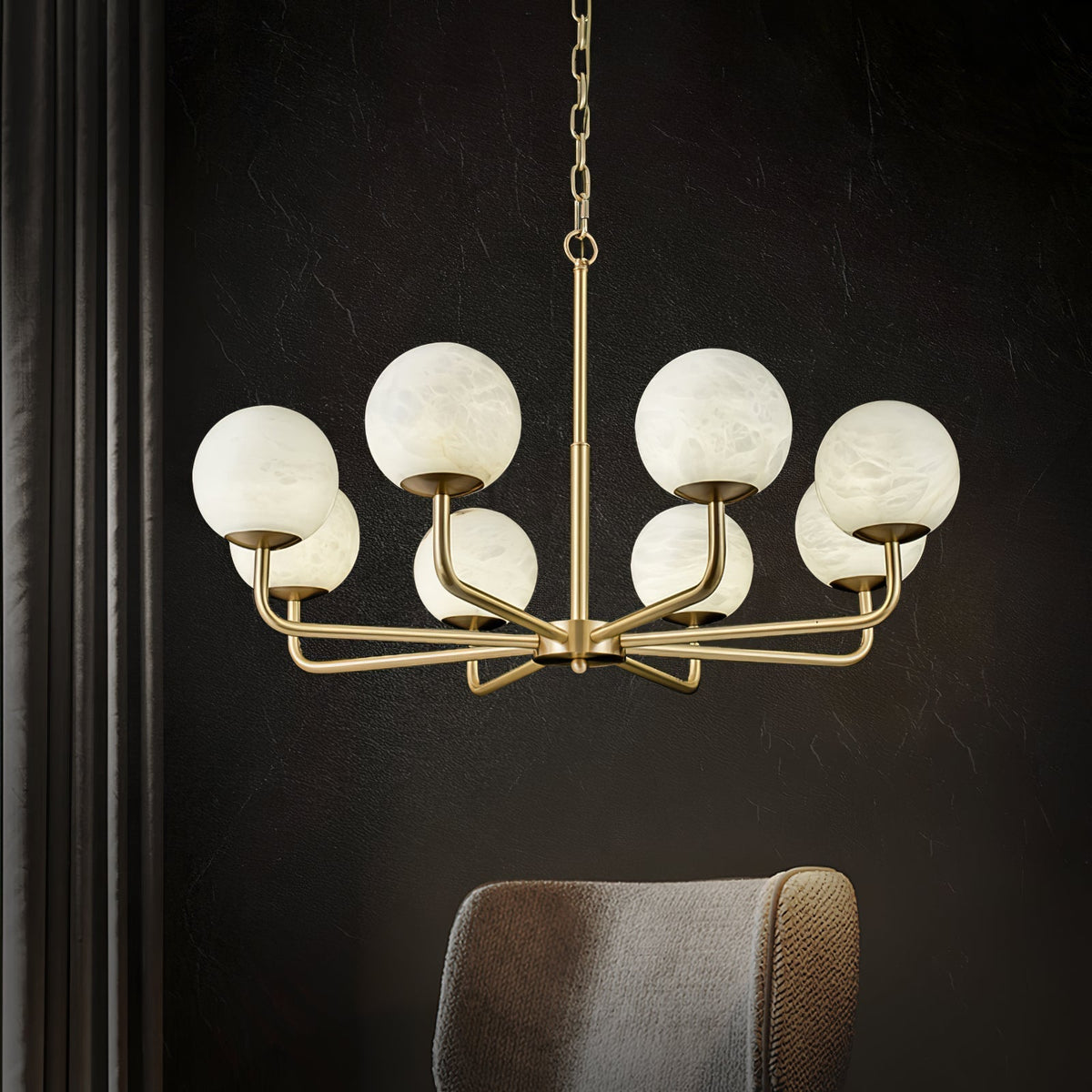 Erich candelabru din alabastru, elegant, cu glob