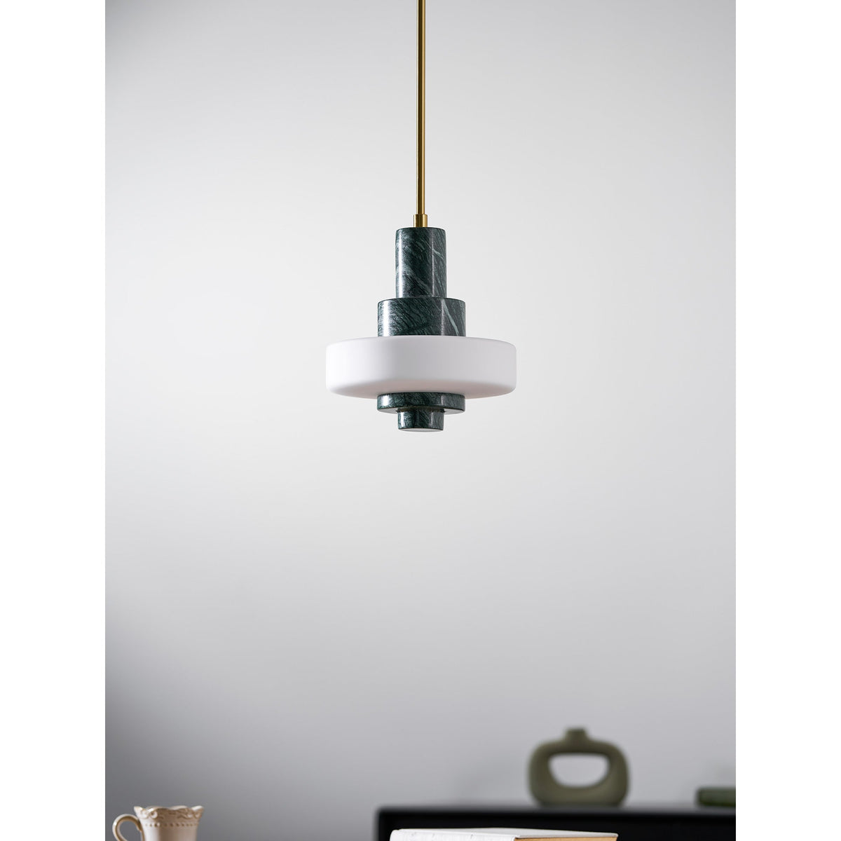 Mercury lampă suspendată verde din marmură