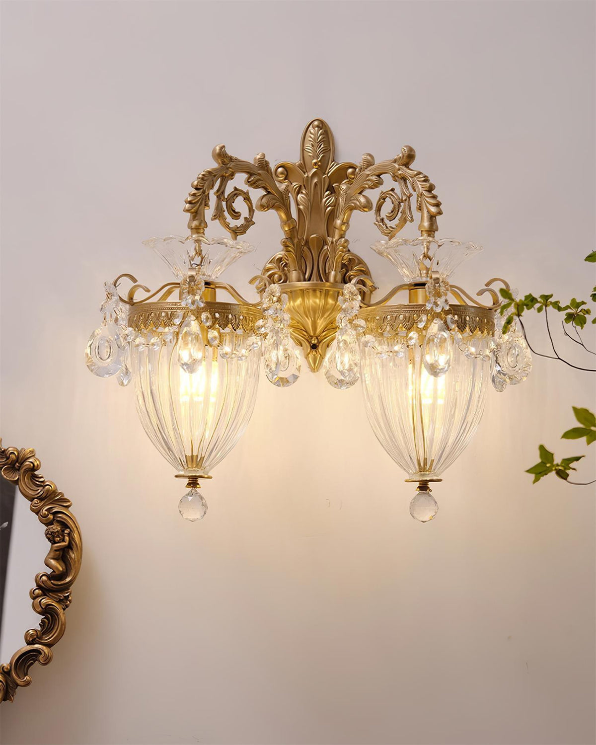 Vireon aplică de Perete aurie Dublă modernă