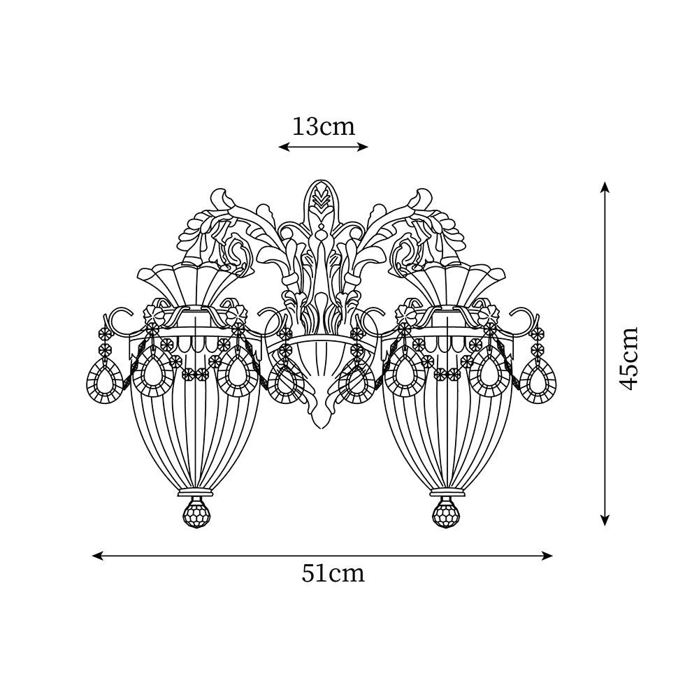 Vireon aplică de Perete aurie Dublă modernă