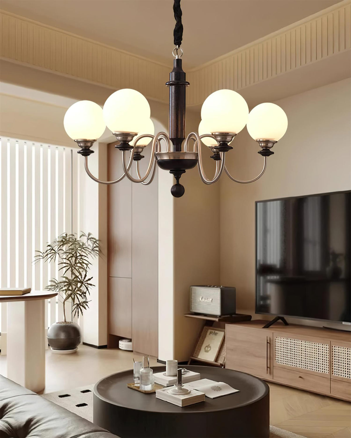 Lumivian candelabru, cu glob, cu 8 surse de lumină