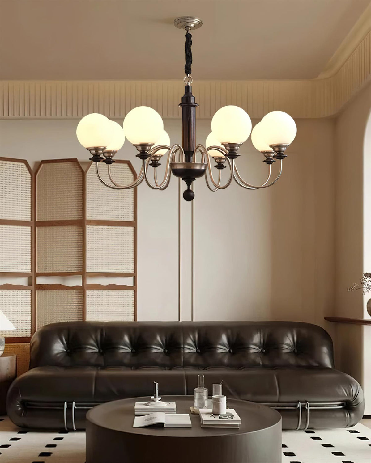 Lumivian candelabru, cu glob, cu 8 surse de lumină