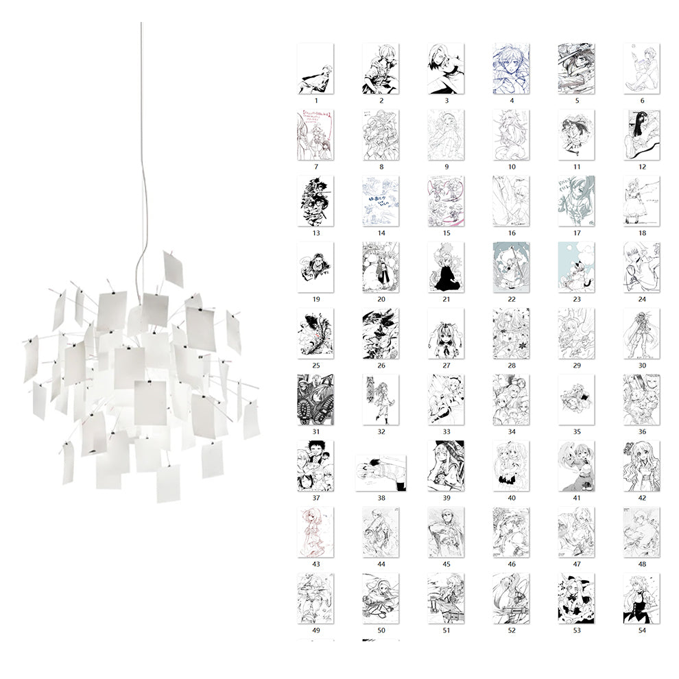 Candelabru cu hârtie și metal, ilustrații colorate sau albe, stil modern whimsical