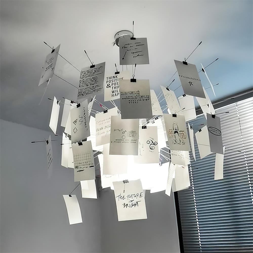 Candelabru cu hârtie și metal, ilustrații colorate sau albe, stil modern whimsical