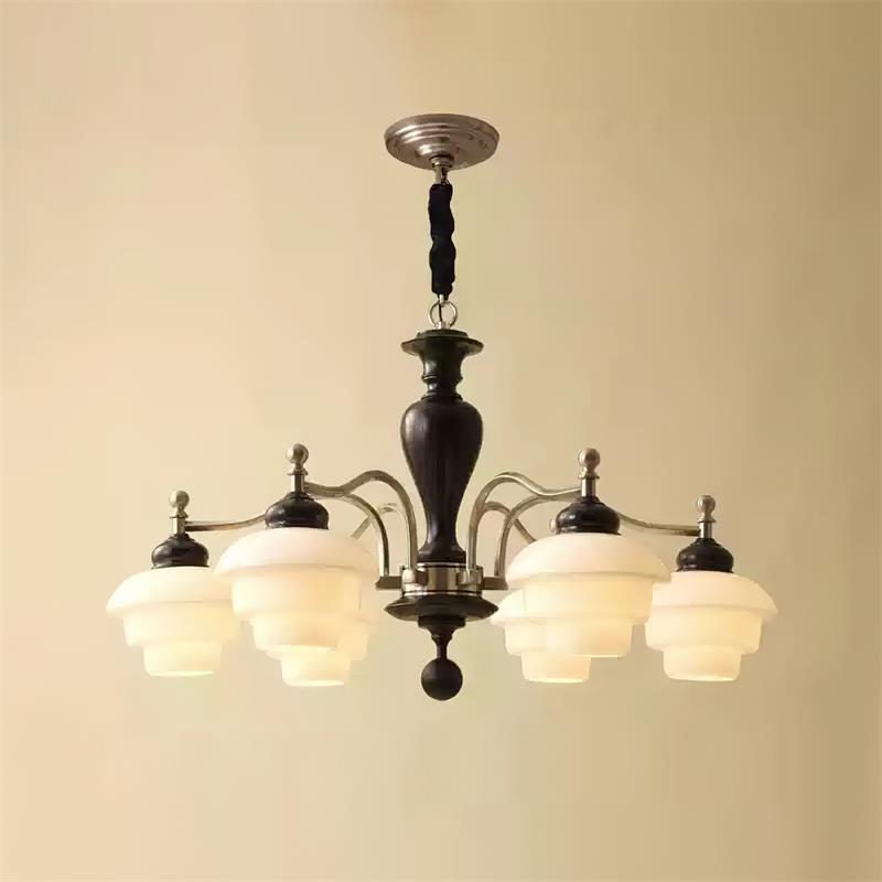 Elviora candelabru din lemn și sticlă, în stil modernist de la mijlocul secolului