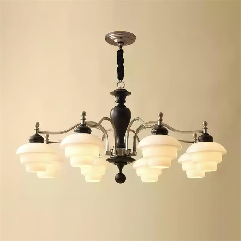 Elviora candelabru din lemn și sticlă, în stil modernist de la mijlocul secolului