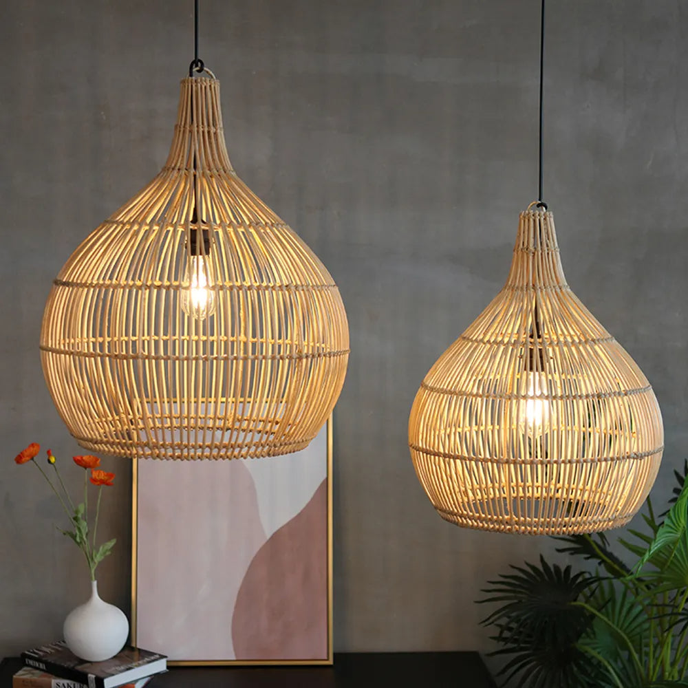 Muto Japanese Creative lampă suspendată din ratan Sufragerie/Cameră de Dormit