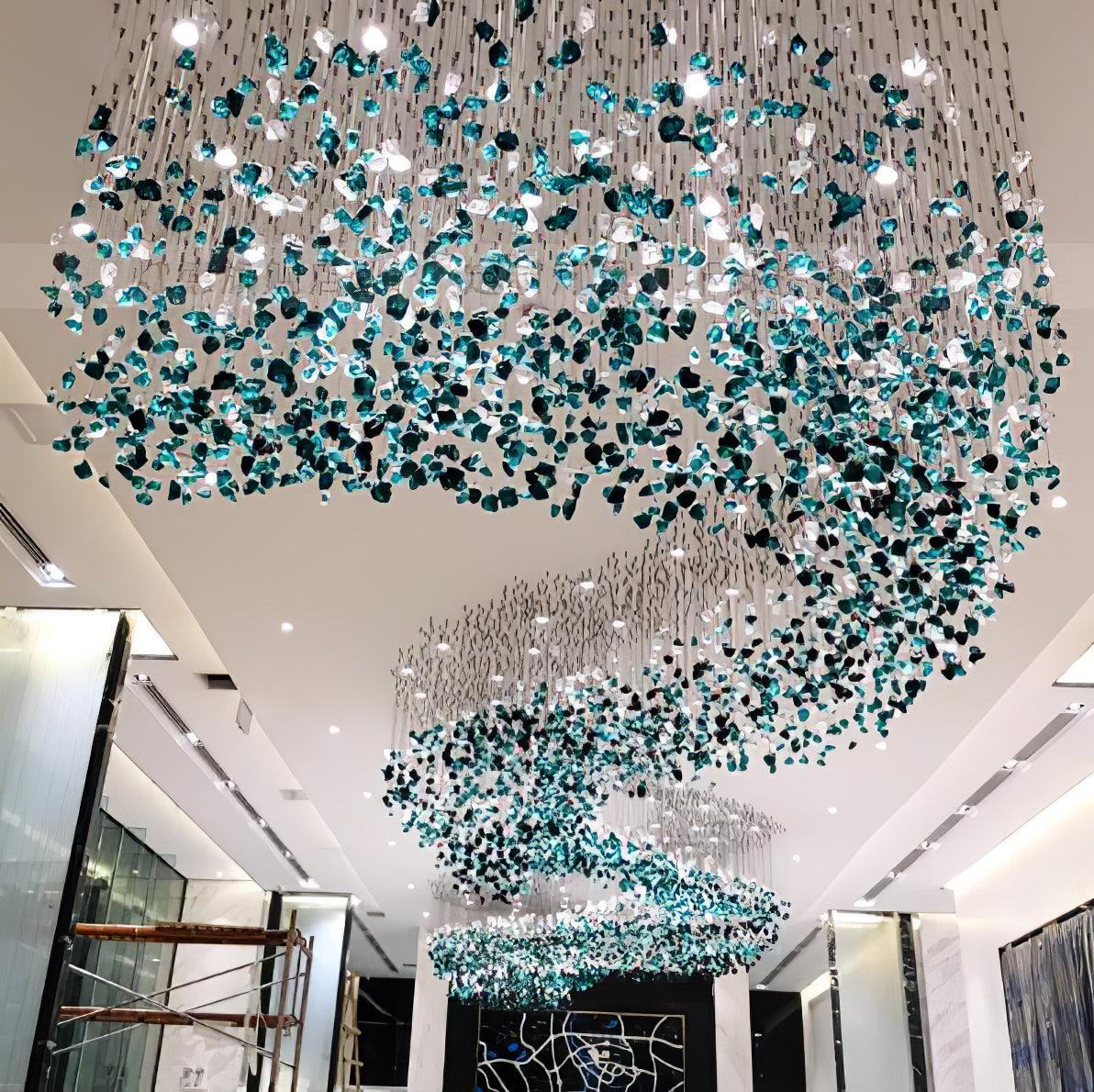 Belora candelabru din piatră și cristal, postmodern, de lux