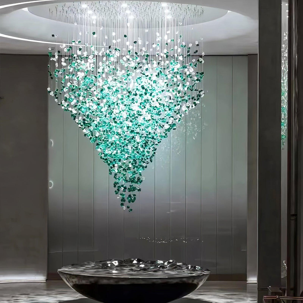 Belora candelabru din piatră și cristal, postmodern, de lux