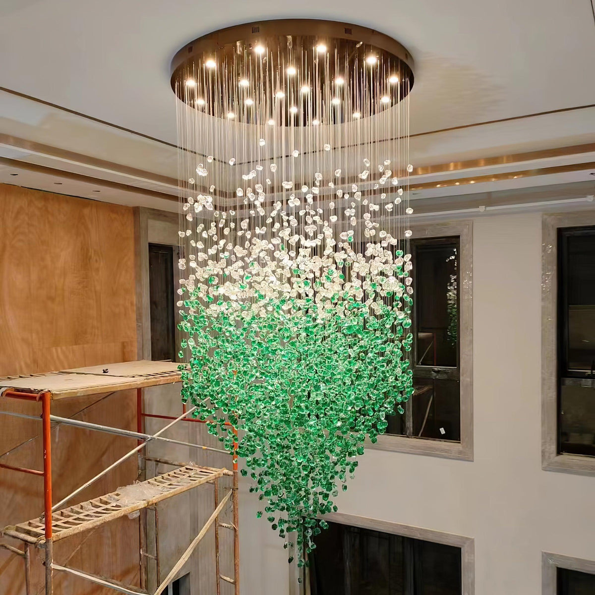 Belora candelabru din piatră și cristal, postmodern, de lux