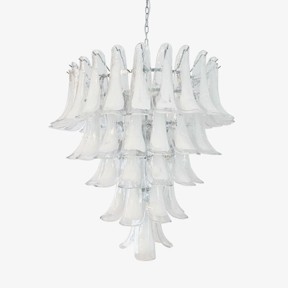 Eiroian candelabru transparent din sticlă Murano, vintage, cu petale