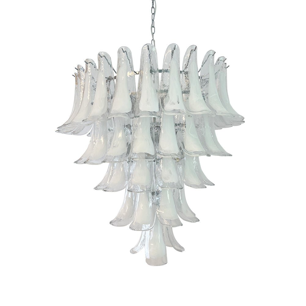 Eiroian candelabru transparent din sticlă Murano, vintage, cu petale
